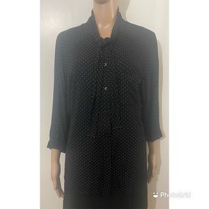 Worth polka dot tie front knit blouse